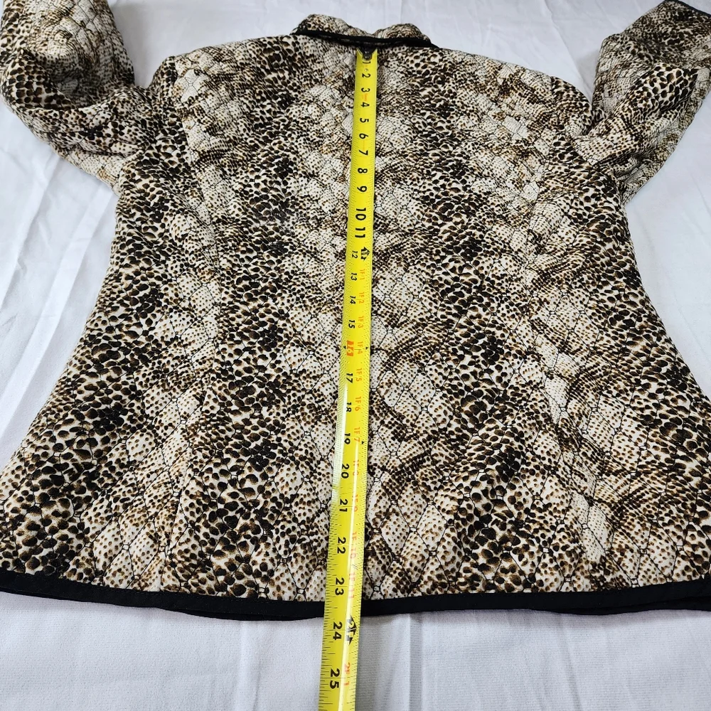 RQT Woman Black Beige Quilted Lightweight Boho Jacket Blazer Size M - Picture 5 of 12